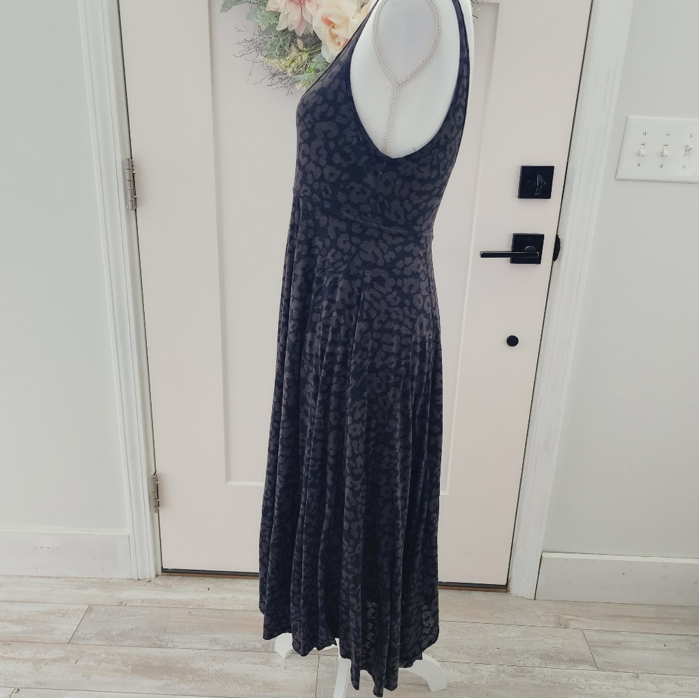 FREE PEOPLE Gray Burnout Leopard Print Tank Midi Dress - Picture 3 of 7